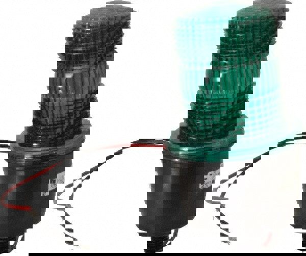 Low Profile Mini Strobe Light: Green, Pipe Mount, 12 to 48VDC